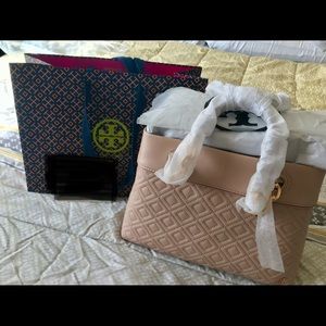 BNWT Tory Burch Small Fleming Tote in New Mink